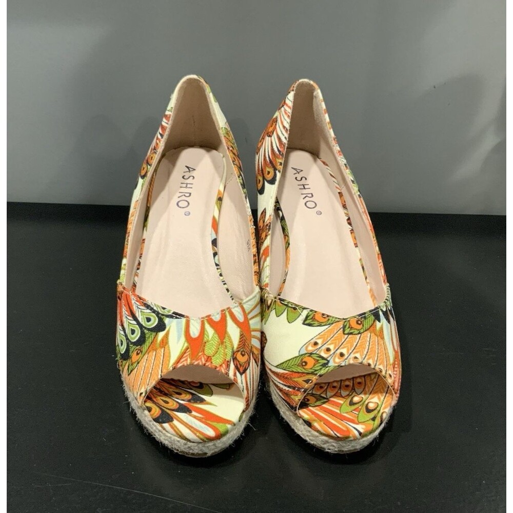Ashro Espadrille Canvas Wedge NWT Size 9M - Picture 4 of 5